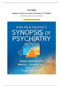 Test Bank Kaplan & Sadock&rsquo;s Synopsis of Psychiatry&period; 12th Edition by Robert Boland&comma; Marcia Verduin&comma; Dr&period; Pedro Ruiz&period; All Chapters&vert; Latest Edition&vert; 2025