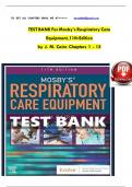 TEST BANK For Mosby&rsquo;s Respiratory Care Equipment&comma; 11th Edition&comma; by J&period; M&period; Cairo&comma; Verified Chapters 1 - 15&comma; Complete Newest Version
