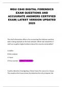 WGU C840 DIGITAL FORENSICS EXAM QUESTIONS AND ACCUURATE ANSWERS CERTIFIED EXAM&vert; LATEST VERSION UPDATED 2025