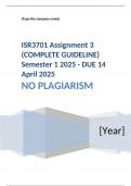 ISR3701 Assignment 3 (COMPLETE GUIDELINE) Semester 1 2025 - DUE 14 April 2025  