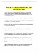 GPC- F EXAM ALL QUESTIONS AND ANSWERS 2025