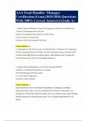 AAA Food Handler- Manager Certification Exam &lpar;2025&sol;2026&vert; 160 Questions With 100&percnt; Correct Answers&rpar; Grade A&plus; 