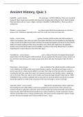 Ancient History&comma; Quiz 1 Actual Real Practice Exam Study Questions And Correct Answers&period;