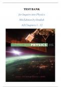TEST BANK FOR INQUIRY INTO PHYSICS 8TH EDITION QUESTIONS WITH REVISED CORRECT ANSWERS A&plus; VERIFIED 100&percnt; PASS