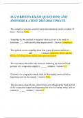  ACI WRITTEN EXAM QUESTIONS AND ANSWERS LATEST 2025-2026 UPDATE