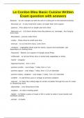 Le Cordon Bleu Basic Cuisine Written Exam question with answers