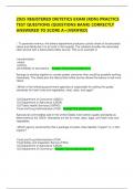 2025 REGISTERED DIETETICS EXAM &lpar;RDN&rpar; PRACTICE TEST QUESTIONS &lpar;QUESTIONS BANK&rpar; CORRECTLY ANSWERED TO SCORE A&plus;&lpar;VERIFIED&rpar;