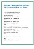 Hartman Phlebotomy Practice Exam &vert; 150 Questions with correct answers