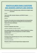 HEALTH & ILLNESS EXAM 2 QUESTIONS  AND ANSWERS COMPLETE AND VERIFIED&period;