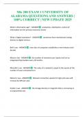 Mis 200 EXAM 1 UNIVERSITY OF ALABAMA QUESTIONS AND ANSWERS &vert; 100&percnt; CORRECT &vert; NEW UPDATE 2025