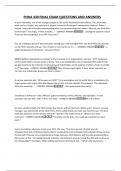 PHHA 430 FINAL EXAM QUESTIONS AND ANSWERS