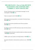 MIS 200 EXAM 1&colon; True or False REVIEW QUESTIONS AND ANSWERS 100&percnt; CORRECT &vert; NEW UPDATE 2025