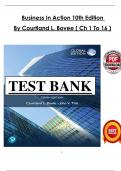 Test Bank for Business in Action 10th Edition by Courtland L&period; Bovee and Thill All 1-16 Chapters Covered &comma;Latest Edition