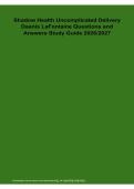  Shadow Health Uncomplicated Delivery Daanis LaFontaine Questions Answers Study Guide 2026&sol; 2027