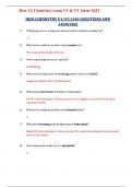 Hesi A2 Chemistry exam V1 & V2 latest 2023 &lpar;Latest 2025 &sol; 2026 &rpar; Actual Questions and Answers 100&percnt; Correct