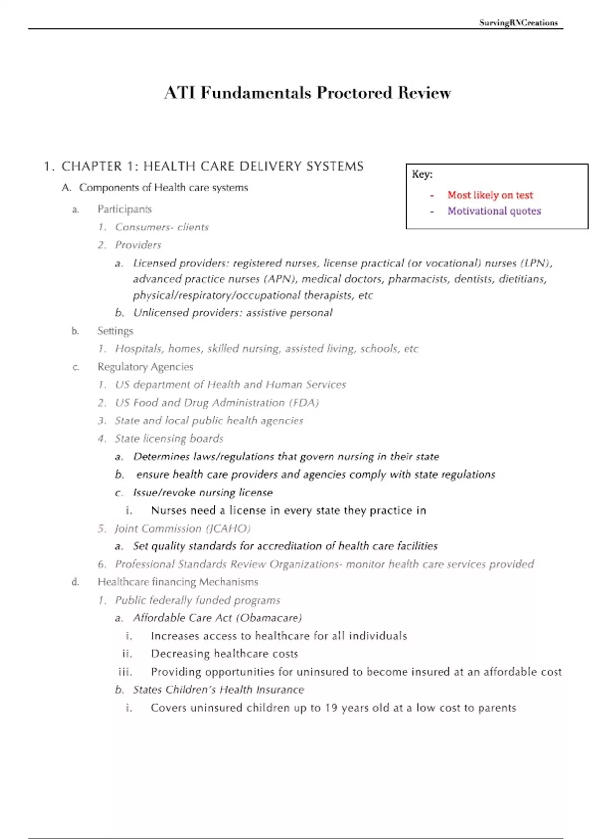 ATI fundamentals proctored Review ACTUAL QUESTIONS WITH CORRECT ...