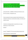 Family Health 2025&sol;2026 Exam  Questions and Corresponding Answers  with Surety of 100&percnt; Pass Mark