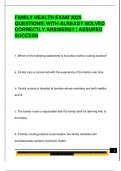 FAMILY HEALTH EXAM PACKAGE DEAL QUESTIONS AND VERIFIED DETAILED ANSWERS &vert; 100&percnt; GUARANTEED PASS &vert; ALREADY GRADED A&plus;