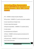 Contracting Officer Representative  Course 2025&sol;2026 Exam Questions and  Detailed Answers &vert; Get it 100&percnt; Correct  Answers 