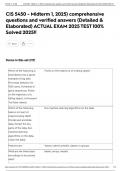 CIS 5450 - Midterm 1&comma; 2025&rpar; comprehensive questions and verified answers &lpar;Detailed & Elaborated&rpar; ACTUAL EXAM 2025 TEST 100&percnt; Solved 2025&excl;&excl;