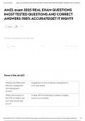 AMZL exam 2025 REAL EXAM QUESTIONS &vert;MOST TESTED QUESTIONS AND CORRECT ANSWERS &vert;100&percnt; ACCURATE&vert;GET IT RIGHT&excl;&excl;