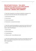 Mental Health Technician - Tests &lpar;2025&rpar; comprehensive questions and verified detailed solutions &lpar; MULTIPLE CHOICES&rpar;&vert;complete solutions&vert;A&plus; GRADED &vert;100&percnt; CORRECT&excl;&excl;