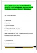 NATIONAL ELECTRIC CODE EXAM &lpar;4  HOURS&rpar; 2025&sol;2026 Exam Questions and  Verified Answers &vert; Already Graded A&plus; 