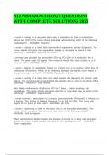 ATI PHARMACOLOGY QUESTIONS WITH COMPLETE SOLUTIONS 2025&period;