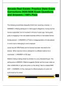 NEVADA REAL ESTATE EXAM PACKAGE DEAL QUESTIONS AND VERIFIED DETAILED ANSWERS &vert; 100&percnt; GUARANTEED PASS &vert; ALREADY GRADED A&plus;