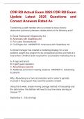CDR RD Actual Exam 2025 CDR RD Exam  Update Latest 2025 Questions and  Correct Answers Rated A&plus;