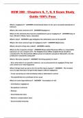 HCM 388 - Chapters 6&comma; 7&comma; 8&comma; 9 Exam Study Guide 100&percnt; Pass 
