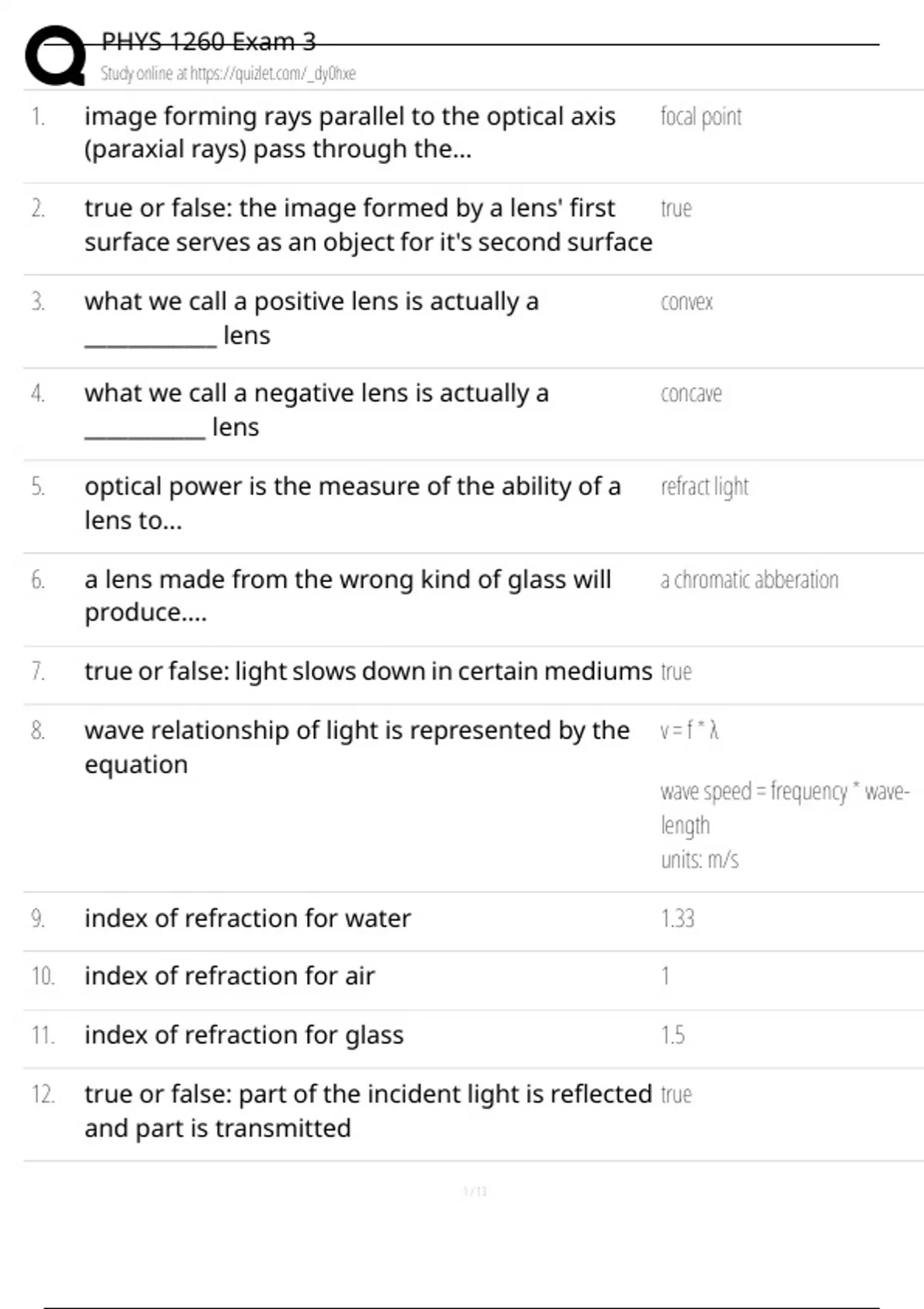 BUNDLE FOR PHYS 1260 EXAM 1-3 2025 ACTUAL EXAM COMPLETE EXAM QUESTIONS ...