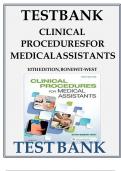 Test Bank for Clinical Procedures for Medical Assistants&comma; 10th Edition by Kathy Bonewit-West