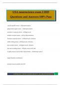 USA neuroscience exam 2 2025 Questions and Answers 100&percnt; Pass