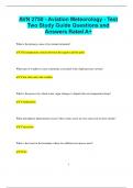 AVN 2750 - Aviation Meteorology - Test Two Study Guide Questions and  Answers Rated A&plus;