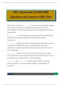 MS 1 final exam USAHS 2025 Questions and Answers 100&percnt; Pass