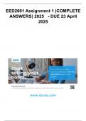 EED2601 Assignment 1 &lpar;COMPLETE ANSWERS&rpar; 2025 - DUE 23 April 2025&period;