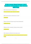 PLTW&colon; Human Body Systems&colon; Unit 1 Questions and Answers Latest Version  100&percnt; Pass