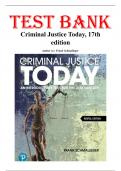 Test Bank for Criminal Justice Today&comma; 17th edition by Frank Schmalleger&comma; All Chapters 1-18