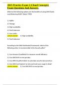 AWS Practice Exam 5 &lpar;Cloud Concepts&rpar; Exam Questions And Answers&period;docx