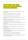 PIVOT POINT NAIL EXAM QUESTIONS WITH CORRECT DETAILED ANSWERS