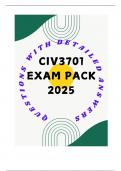 CIV3701 EXAM PACK 2025 - QUESTIONS AND ANSWERS