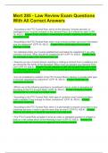 Mort 285 - Law Review Exam Questions With All Correct Answers
