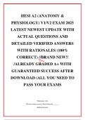 HESI A2 (ANATOMY & PHYSIOLOGY) V1/V2 EXAM 2025 LATEST NEWEST UPDATE WITH ACTUAL QUESTIONS AND DETAILED VERIFIED ANSWERS WITH RATIONALES (100% CORRECT) //BRAND NEW!! /ALREADY GRADED A+ WITH GUARANTEED SUCCESS AFTER DOWNLOAD (ALL YOU NEED TO PASS YOUR EXAMS