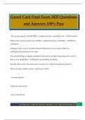 Guard Card Final Exam 2025 Questions and Answers 100&percnt; Pass