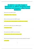 AFJROTC &sol;&sol; LE-100 Chapter 1&colon; Introduction to JROTC Programs Exam Questions and Answers Latest Version  Graded A&plus;