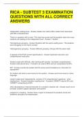 RICA - SUBTEST 3 EXAMINATION QUESTIONS WITH ALL CORRECT ANSWERS 