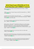 ADAP Final Exam UPDATED ACTUAL    Exam Questions and CORRECT Answers 