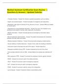  Medical Assistant Certification Exam Review   &vert; Questions & Answers &colon; Updated Solution