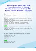 BSN 206 Exam &lpar;Latest 2025&sol; 2026 Update&rpar; Foundations of Nursing&vert; Questions & Answers&vert; Grade A&vert; 100&percnt; Correct &lpar;Verified Solutions&rpar;- Nightingale